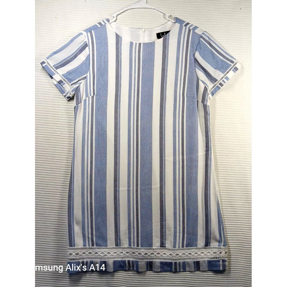 LULUS Womens sheath dress blue white stripe Small